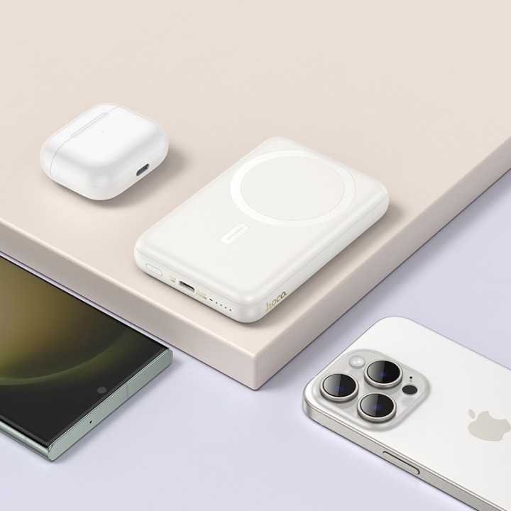 Hoco J141 MagSafe Power Bank 10000mAh 15W με Θύρα USB-C Power Delivery Λευκό
