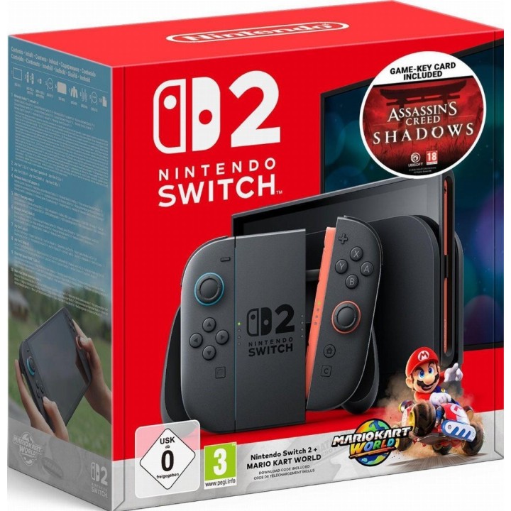 Nintendo Switch 2 256GB Mario Kart World + Assassin's Creed Shadows (Official Bundle)