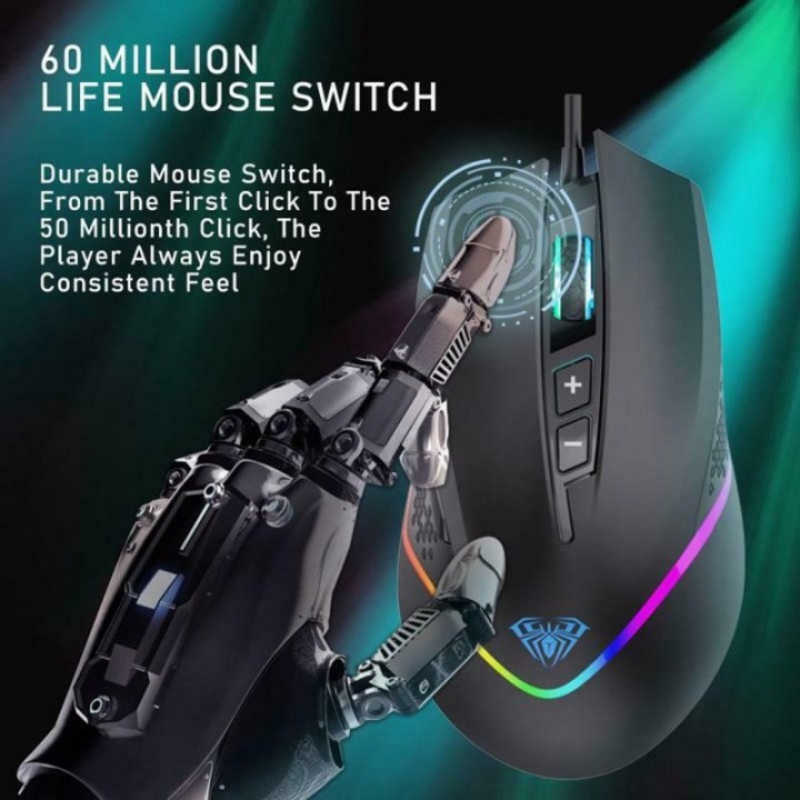 Aula F805 RGB Gaming Ποντίκι 6400 DPI Μαύρο