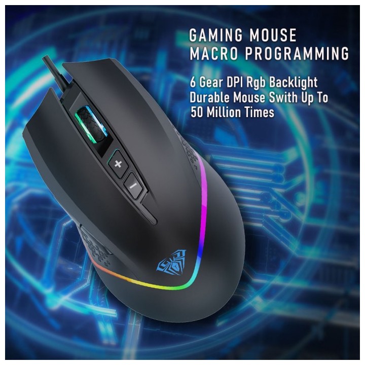 Aula F805 RGB Gaming Ποντίκι 6400 DPI Μαύρο