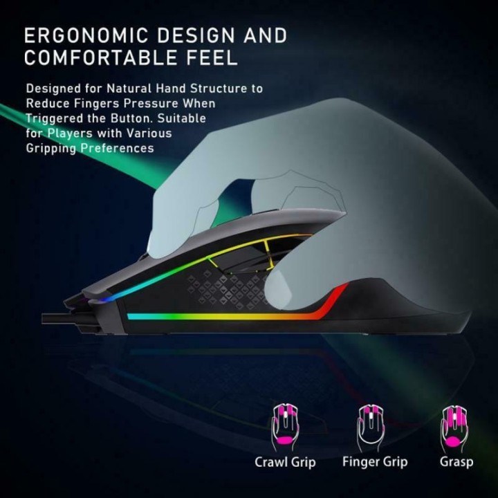 Aula F805 RGB Gaming Ποντίκι 6400 DPI Μαύρο
