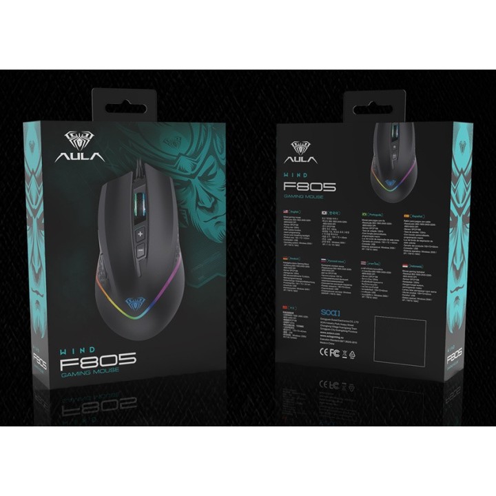 Aula F805 RGB Gaming Ποντίκι 6400 DPI Μαύρο