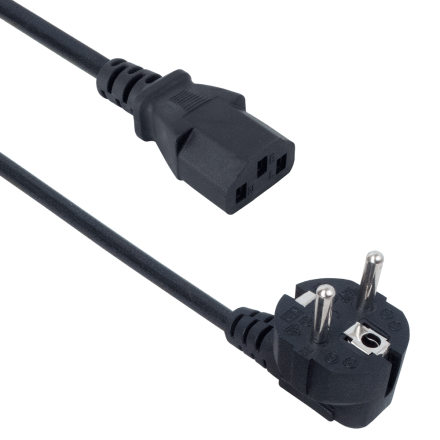 Καλώδιο Ρεύματος DeTech, για PC, CEE 7/7 - IEC C13, 1.5m - 18043