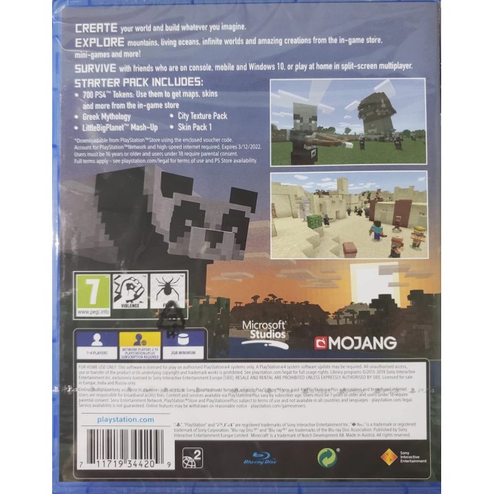 Minecraft Bedrock Game PS4 GAMES (CUSA-17908) Used-Μεταχειρισμένο