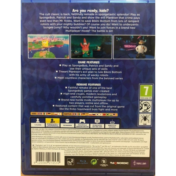 SpongeBob SquarePants: Battle for Bikini Bottom - Rehydrated PS4 GAMES Used-Μεταχειρισμένο