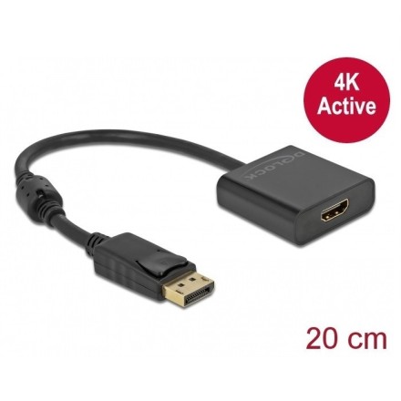 DELOCK αντάπτορας DisplayPort σε HDMI 63585, 4K/30Hz, active, μαύρος