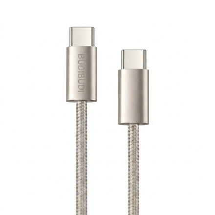 Καλώδιο Φόρτισης & Μεταφοράς Δεδομένων USB-C σε USB-C 100W 1.2m Μπέζ BUDIBUDI BUDI-017