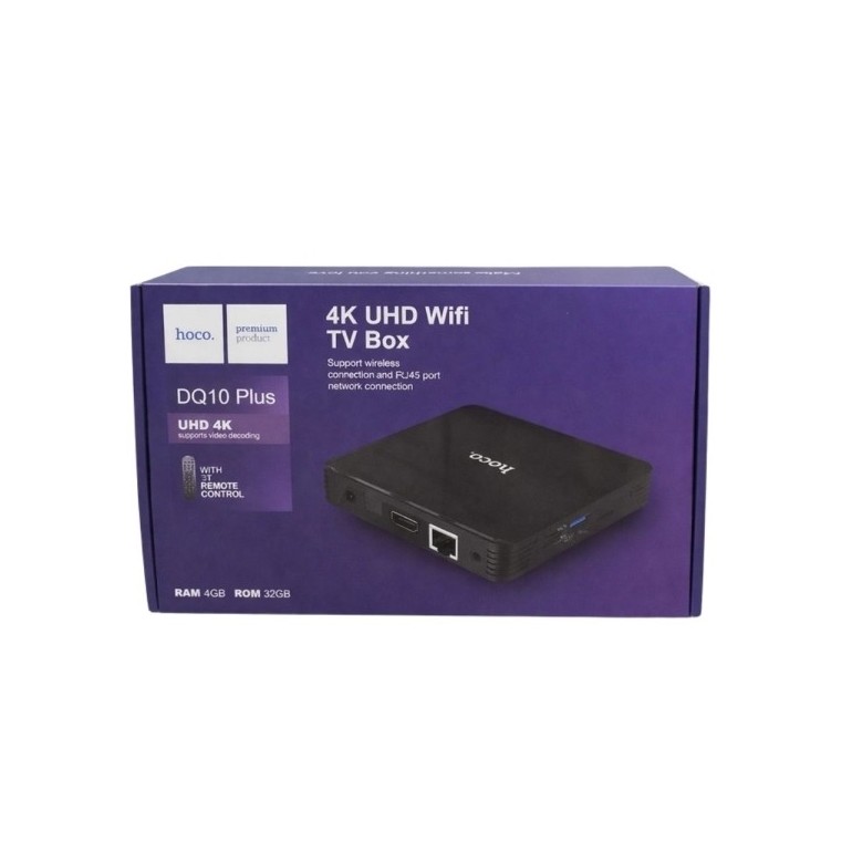 Hoco TV Box DQ10 Plus 4K UHD με WiFi USB 2.0 4GB RAM και 32GB Αποθηκευτικό Χώρο με Λειτουργικό Android 12.0