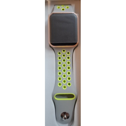 Sport Smartwatch Andowl Q-A65 Χρώμα Μπρονζέ Χρυσό με Γκριζο και Πράσινο λουράκι