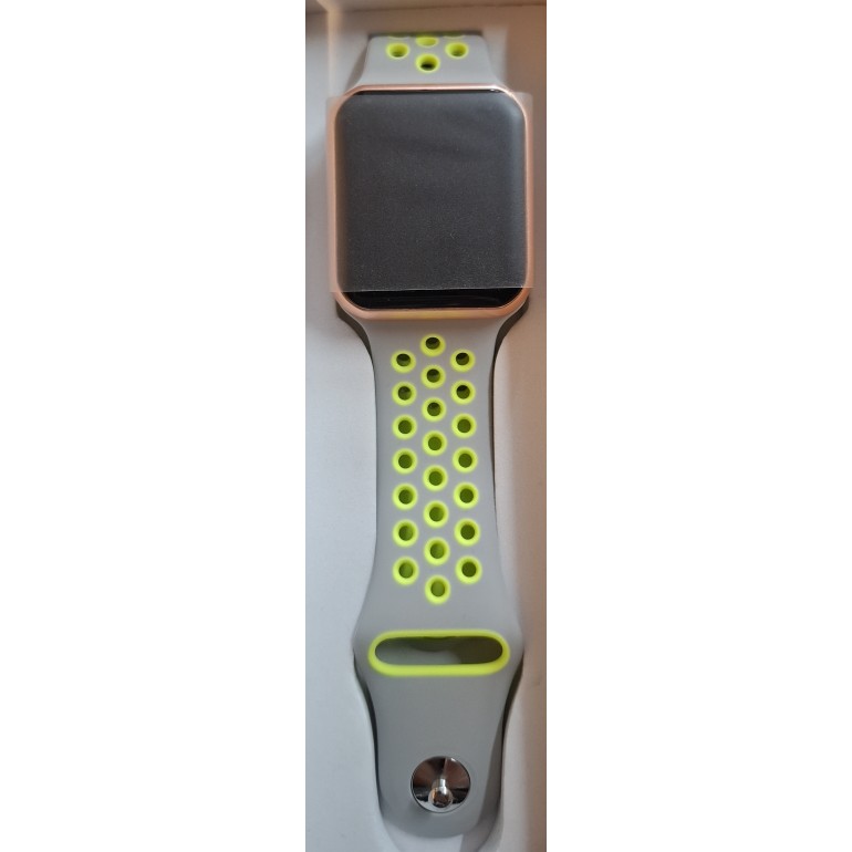 Sport Smartwatch Andowl Q-A65 Χρώμα Μπρονζέ Χρυσό με Γκριζο και Πράσινο λουράκι