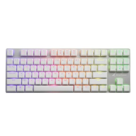 Sharkoon PureWriter TKL RGB Gaming Μηχανικό Πληκτρολόγιο Tenkeyless με Kailh Red διακόπτες και RGB φωτισμό (Αγγλικό US) Λευκό
