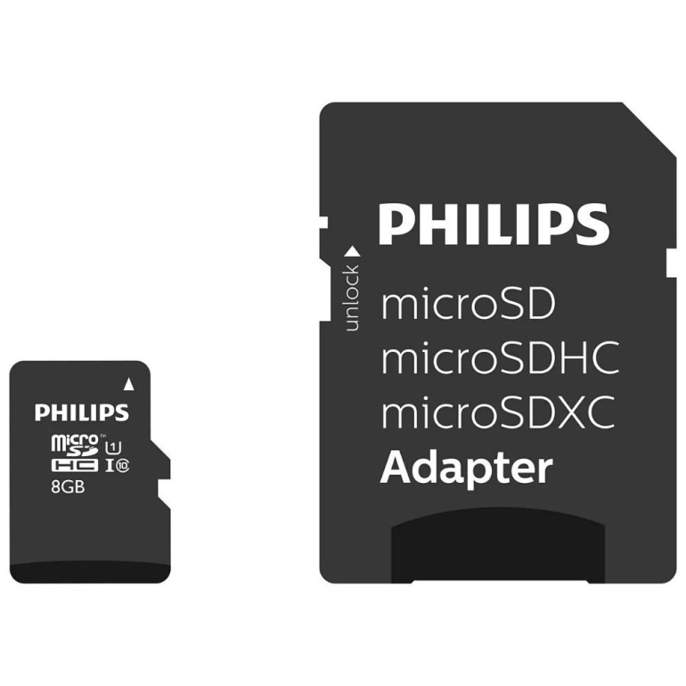 Philips microSDHC 8GB Class 10 with Adapter (FM08MP45B/00)