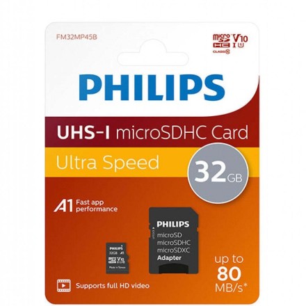 Philips microSDHC 32GB U1 with Adapter (FM32MP45B/00)