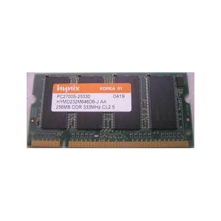 Hynix PC2700S-25330 256MB DDR 333MHZ CL2.5 Memory Module for Laptop μνήμη DDR I 256MB/333HZ Μεταχειρισμένη 