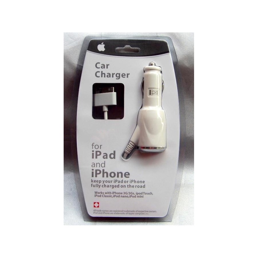Mini Car Charger Adapter for iPhone/iPod (White) EKA-Q13