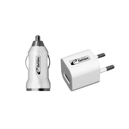 Charger Element CH-30 Combo  USB φορτιστή ταξιδίου COMBO KIT 2in1 φορτιστής αυτοκινήτου και αντάπτορας usb παροχής ρεύματος