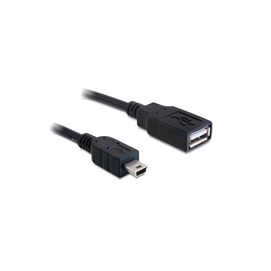 Καλώδιο DeTech USB F - USB Mini, OTG, 1m
