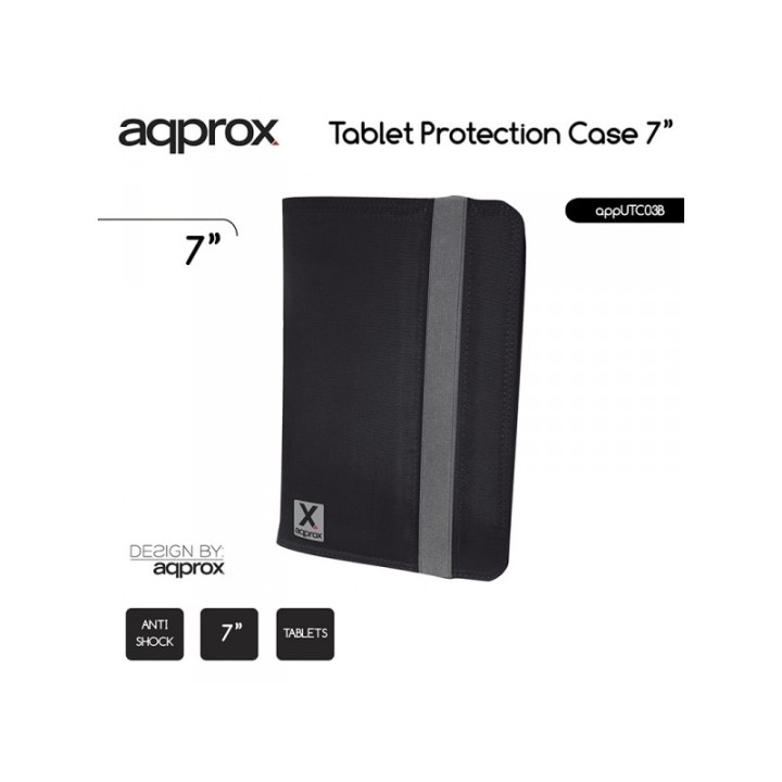 Θήκη για Tablet APPUTC03B έως 7" Approx Black Nylon 