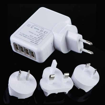 KMS-AC09 Universal AC Adapter for iPad/iPad 2/iPhone/Tablet/Κινητά φορτιστής ρεύματος με 4 usb