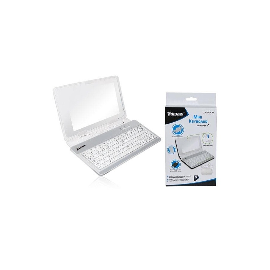 Θήκη για tablet 7" TK-542UW με ενσωματωμένο πληκτρολόγιο VAKOSS White -Λευκό