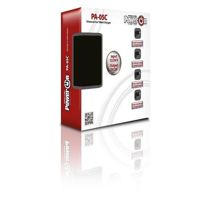 Tablet Adaptor Car Power On 5V 2A 4 Tips