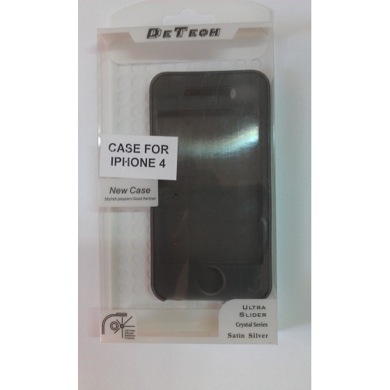 Back and front cover for Iphone 4 DeTech super slim 0.35mm half transparent