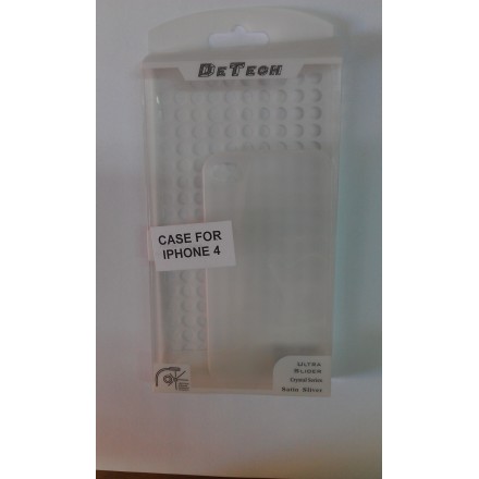 Back cover DeTech Ultra Slim for iPhone 4GS θήκη κινητού πίσω όψη για Iphone 4 White mat