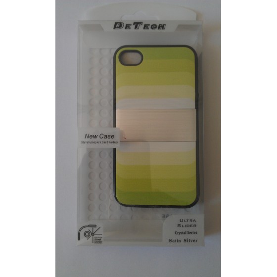 Back cover for Iphone 4/4GS + DeTech silicone skin Θήκη κινητού από σιλικόνη  χρώμα Πράσινο 