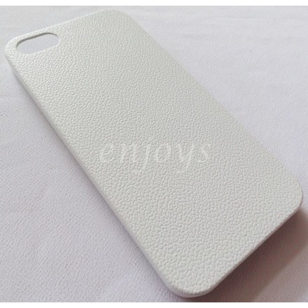 Back cover for Iphone 5/5s JZZS 0.5mm embossed + Lcd Protector θήκη κινητού λευκή από δέρμα με πανάκι για το Iphone 5/5s