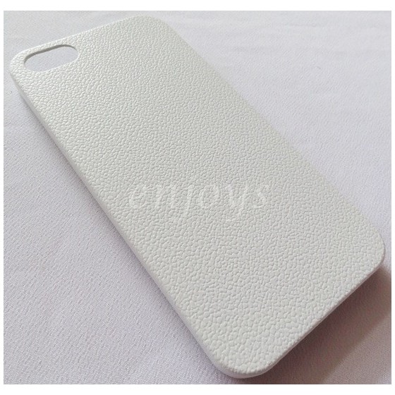Back cover for Iphone 5/5s JZZS 0.5mm embossed + Lcd Protector θήκη κινητού λευκή από δέρμα με πανάκι για το Iphone 5/5s