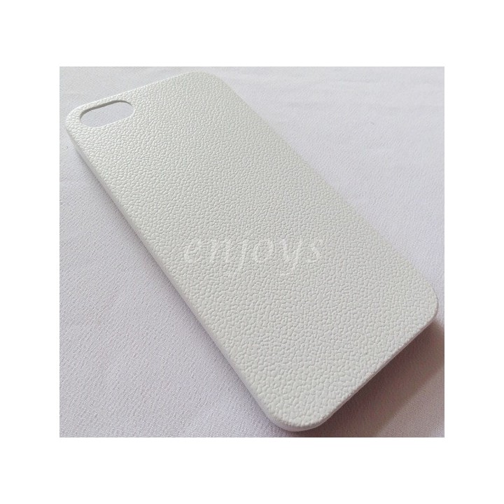 Back cover for Iphone 5/5s JZZS 0.5mm embossed + Lcd Protector θήκη κινητού λευκή από δέρμα με πανάκι για το Iphone 5/5s