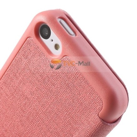 Leather case notebook iPhone 5C JZZS θήκη κινητού μπροστά και πίσω χρώμα Ρόζ για το Iphone 5C