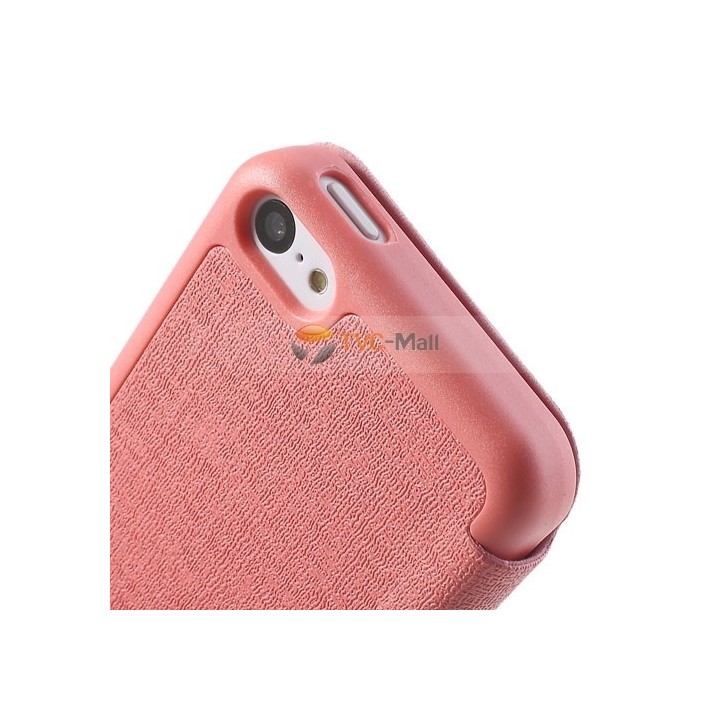 Leather case notebook iPhone 5C JZZS θήκη κινητού μπροστά και πίσω χρώμα Ρόζ για το Iphone 5C