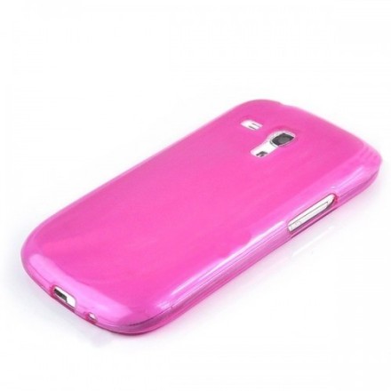 Back cover for SAMSUNG S3 mini DeTech super slim 0.35mm semi transparent  θήκη κινητού πίσω όψη για S3 mini Φούξια