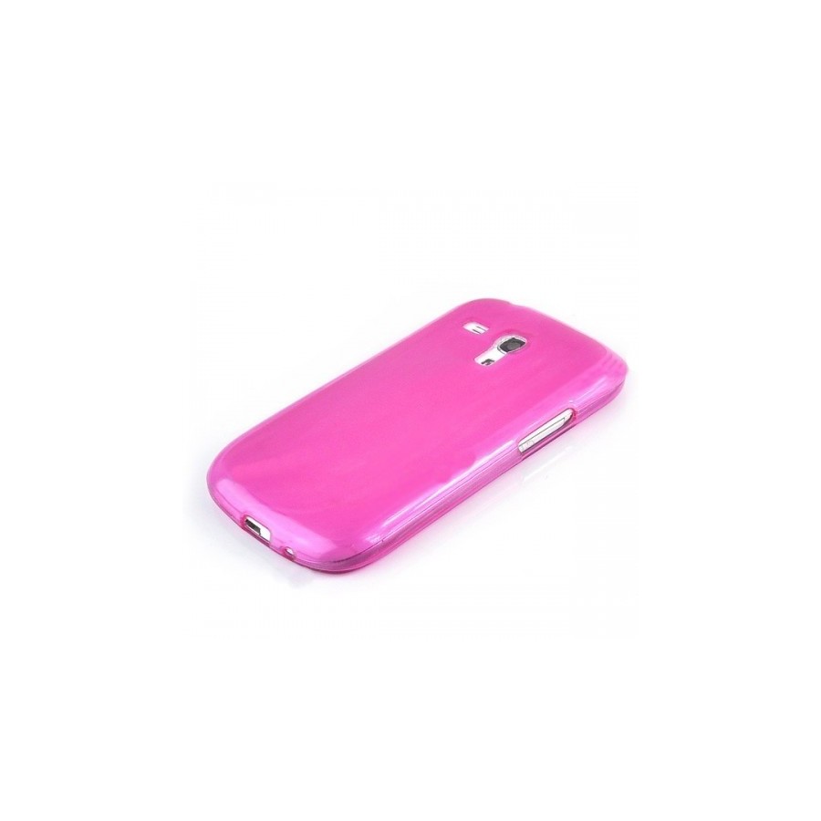 Back cover for SAMSUNG S3 mini DeTech super slim 0.35mm semi transparent  θήκη κινητού πίσω όψη για S3 mini Φούξια
