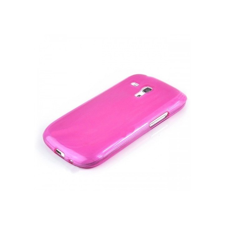 Back cover for SAMSUNG S3 mini DeTech super slim 0.35mm semi transparent  θήκη κινητού πίσω όψη για S3 mini Φούξια