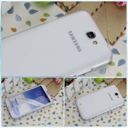 Back cover for Samsung Note 2 N7100 JZZS 0.5mm transparent+Lcd protector θήκη κινητού white-Λευκή με προστατευτικό οθόνης 