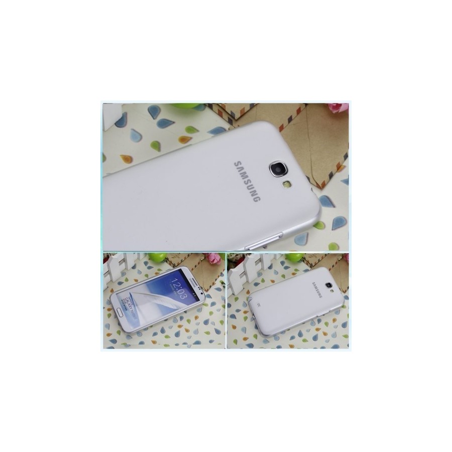 Back cover for Samsung Note 2 N7100 JZZS 0.5mm transparent+Lcd protector θήκη κινητού white-Λευκή με προστατευτικό οθόνης 