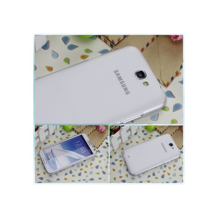 Back cover for Samsung Note 2 N7100 JZZS 0.5mm transparent+Lcd protector θήκη κινητού white-Λευκή με προστατευτικό οθόνης 