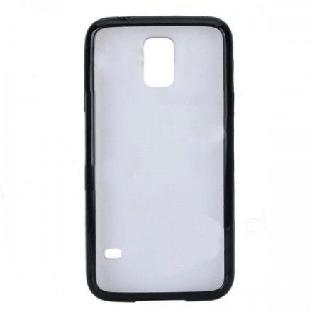 Side protector / bumper for SAMSUNG S5 DeTech θήκη κινητού πίσω όψη για S5 Μαύρο-Διάφανο