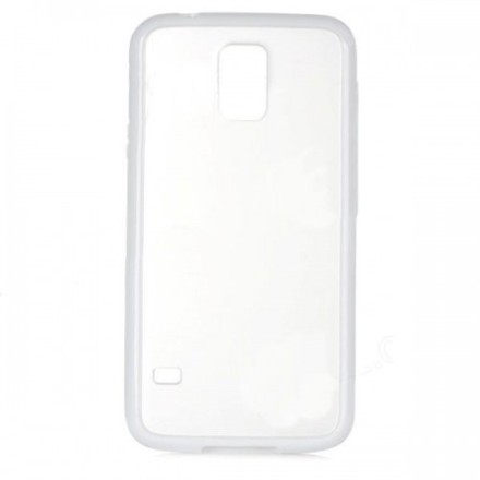 Side protector / bumper for SAMSUNG S5 DeTech θήκη κινητού πίσω όψη για S5 Λευκό-Διάφανο