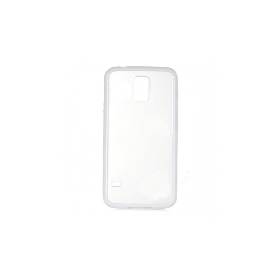 Side protector / bumper for SAMSUNG S5 DeTech θήκη κινητού πίσω όψη για S5 Λευκό-Διάφανο