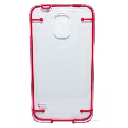 Cover for SAMSUNG S5 crystal clear whit color motifs θήκη κινητού διάφανη με Ρόζ  για το Samsung S5 i9600