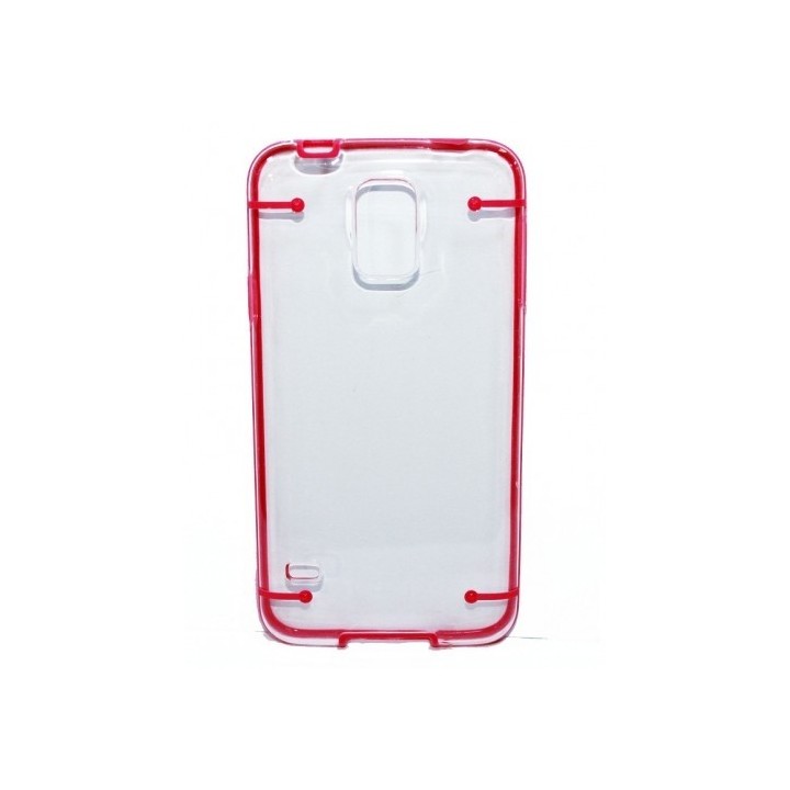 Cover for SAMSUNG S5 crystal clear whit color motifs θήκη κινητού διάφανη με Ρόζ  για το Samsung S5 i9600