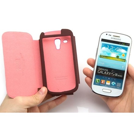 Leather case notebook SAMSUNG S4 mini i9190 JZZS  δερμάτινη θήκη Ρόζ για το S4 Mini