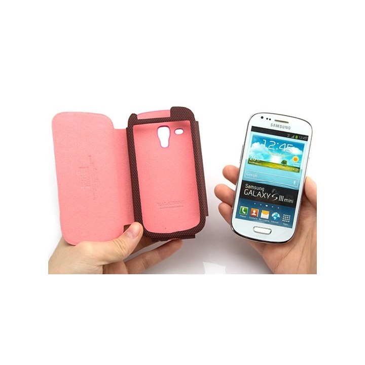 Leather case notebook SAMSUNG S4 mini i9190 JZZS  δερμάτινη θήκη Ρόζ για το S4 Mini