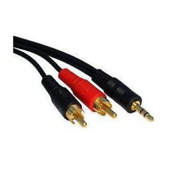 Cable Audio 3.5/2RCA 1.5m. HQ DeTech με επίχρυσα connectors