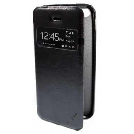 Leather case notebook Samsung S4 Mini KAISHI Θήκη με μπροστινό παράθυρο﻿ για το Samsung s4 mini Χρώμα Μαύρο