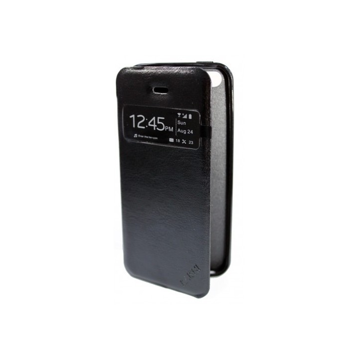 Leather case notebook Samsung S4 Mini KAISHI Θήκη με μπροστινό παράθυρο﻿ για το Samsung s4 mini Χρώμα Μαύρο