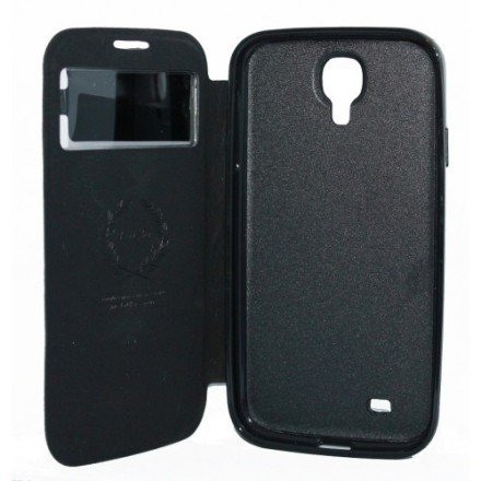 Leather case notebook Samsung S4 Mini KAISHI Θήκη με μπροστινό παράθυρο﻿ για το Samsung s4 mini Χρώμα Μαύρο